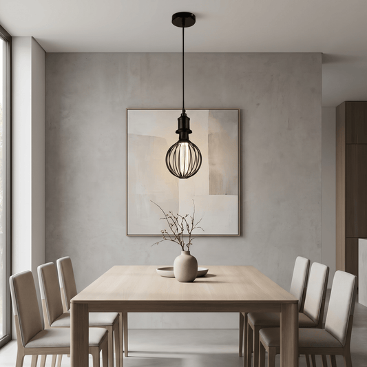 Lights  -  26004BK LED Globe Cage Ceiling Light - Black  -  60014277