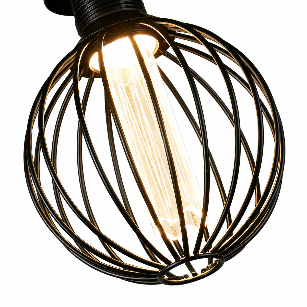 Lights  -  26004BK LED Globe Cage Ceiling Light - Black  -  60014277