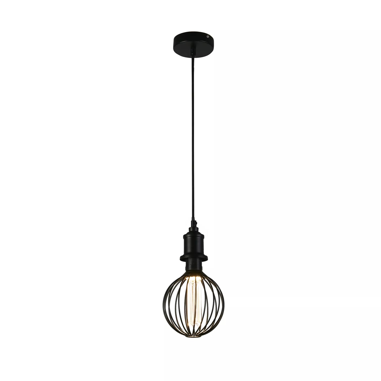 Lights  -  26004BK LED Globe Cage Ceiling Light - Black  -  60014277
