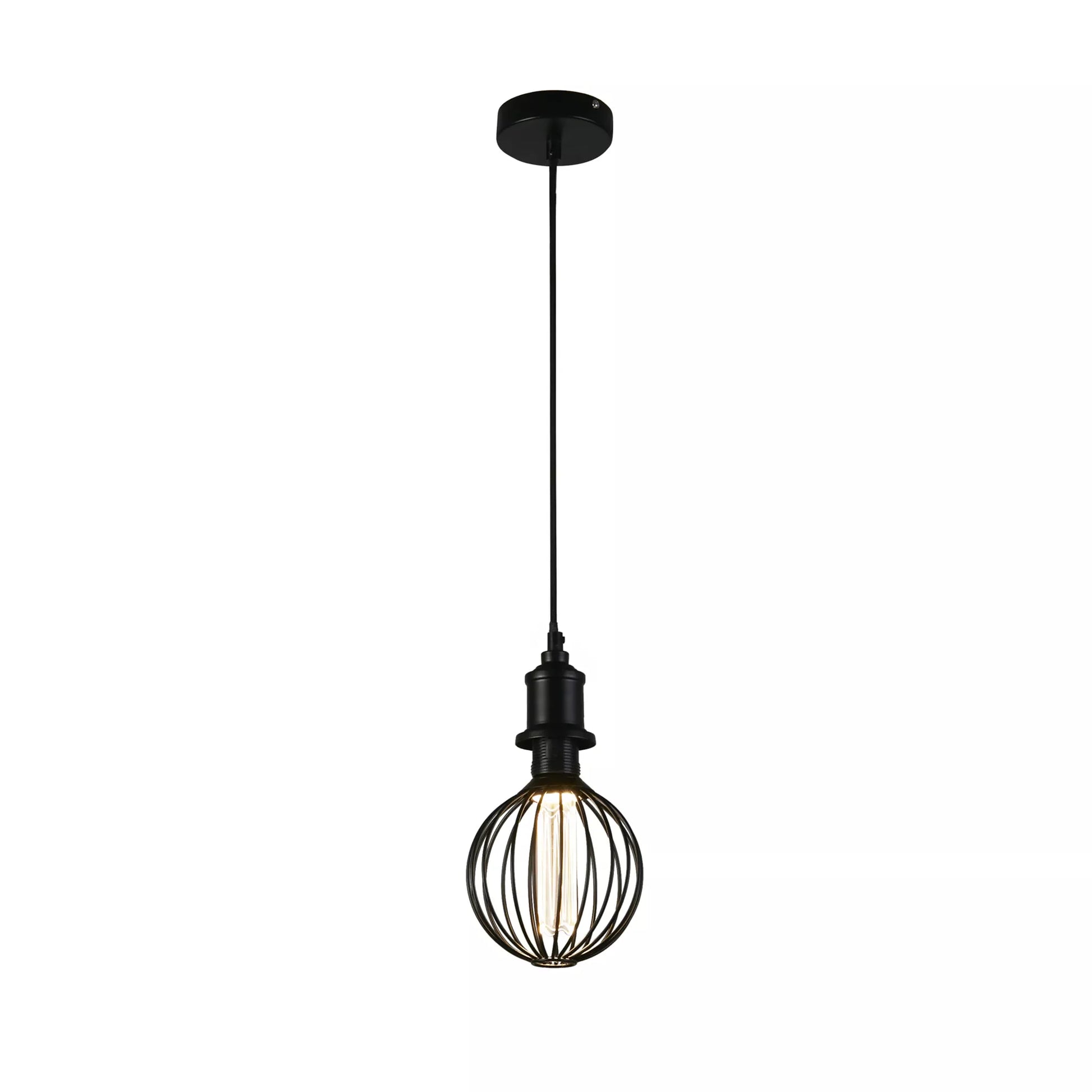 Lights  -  26004BK LED Globe Cage Ceiling Light - Black  -  60014277