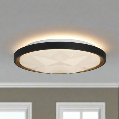 Lights  - Novara Flush Ceiling Light - Black & Gold -  60014298