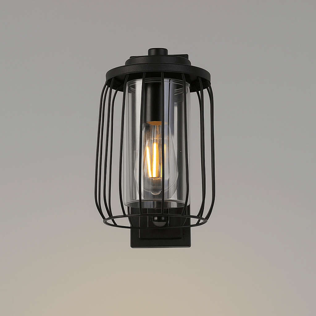 Lights  -  Taranto Outdoor Wall Light With PIR - Black  -  60014309