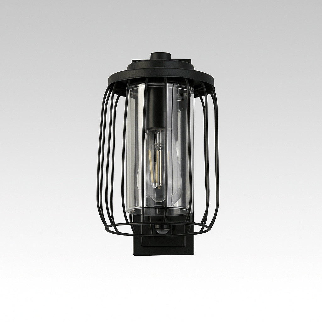 Lights  -  Taranto Outdoor Wall Light With PIR - Black  -  60014309