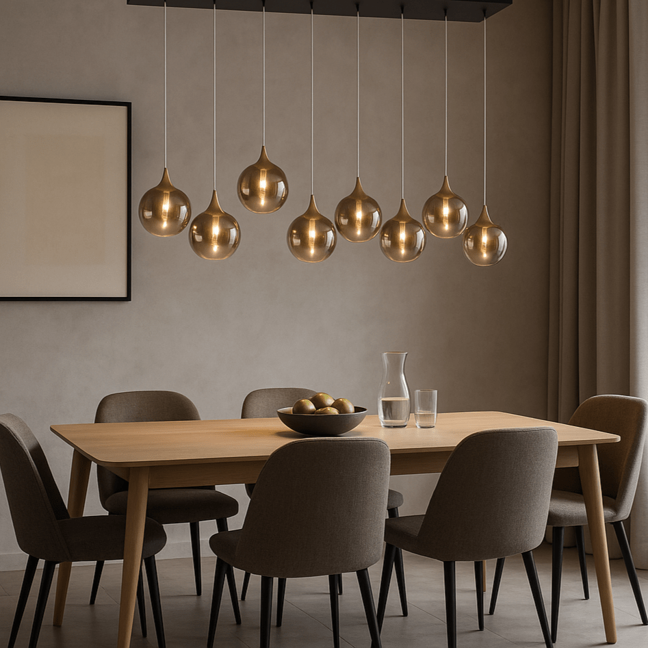 Lights  -  Livorno 8 Light Pendant Light - Black & Gold  -  60014325