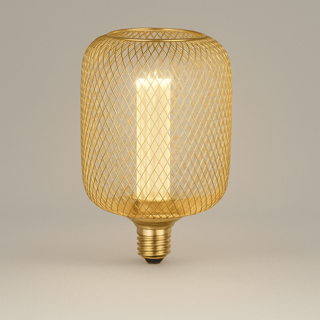 Lights  -  Gold Mesh Drum Lamp - 18.5cm  -  60014343