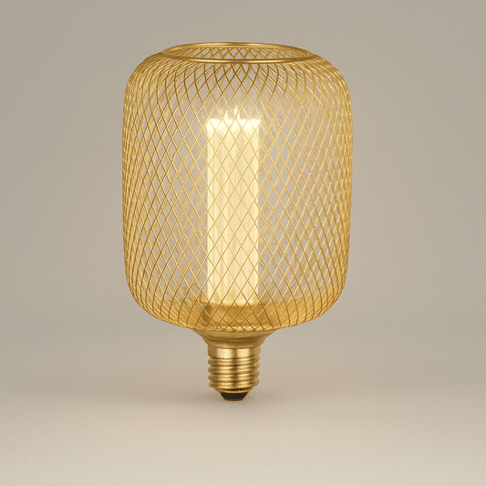 Lights  -  Gold Mesh Drum Lamp - 18.5cm  -  60014343