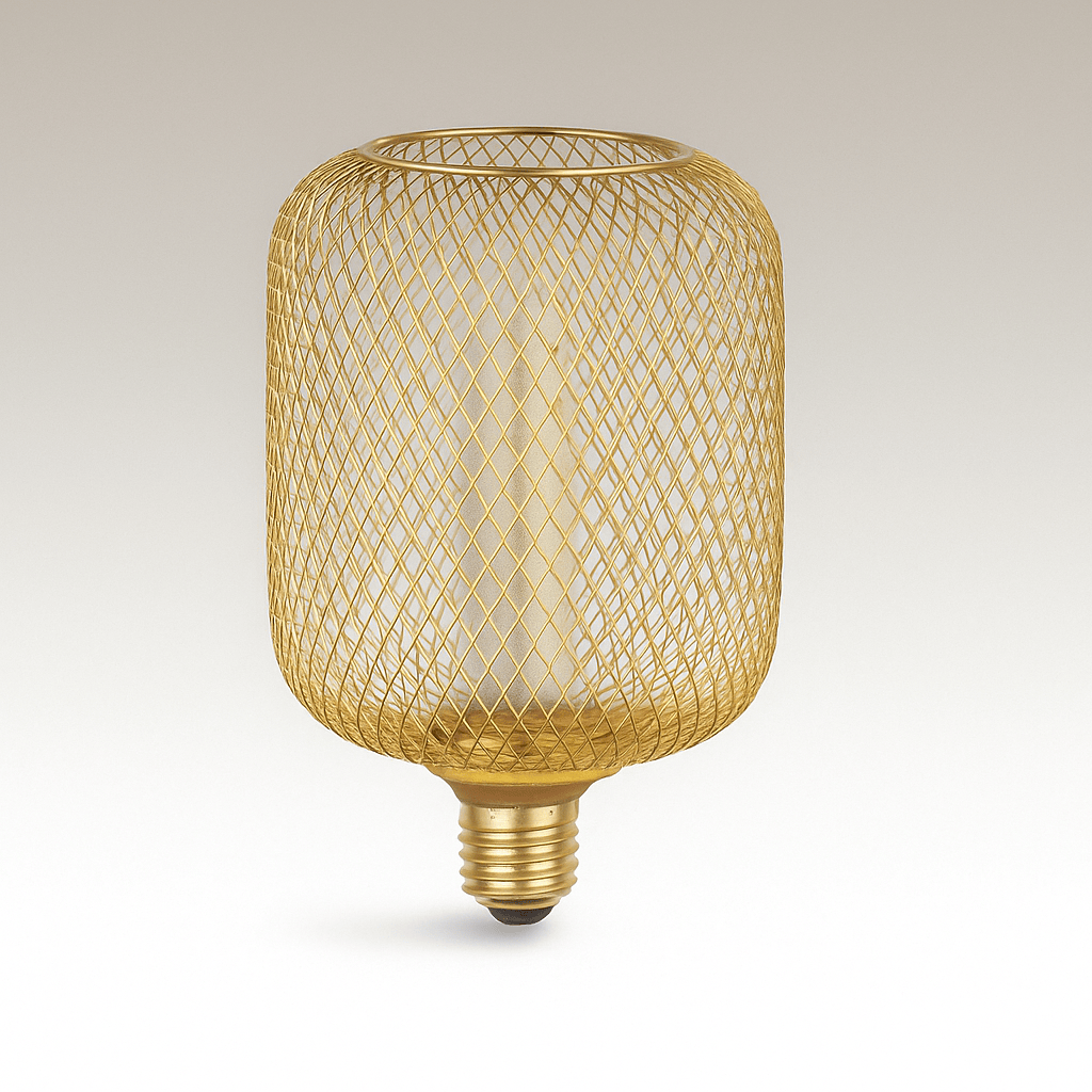 Lights  -  Gold Mesh Drum Lamp - 18.5cm  -  60014343
