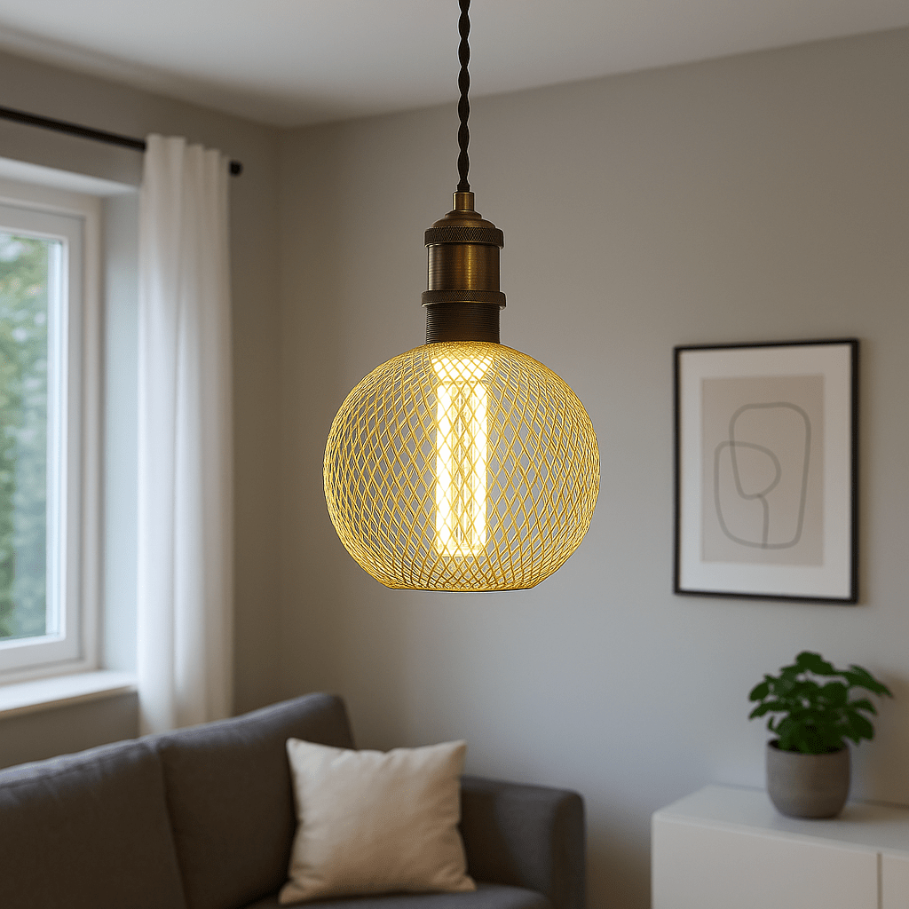Lights  -  26003GO Gold Mesh Ceiling Light  -  60014344