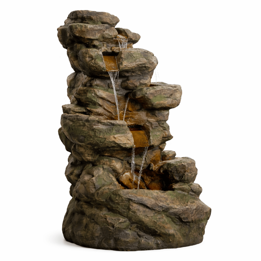Gardening  -  Mossley Rockfalls Colour Changing Water Feature  -  60014433