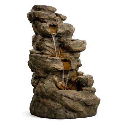 Gardening  -  Mossley Rockfalls Colour Changing Water Feature  -  60014433