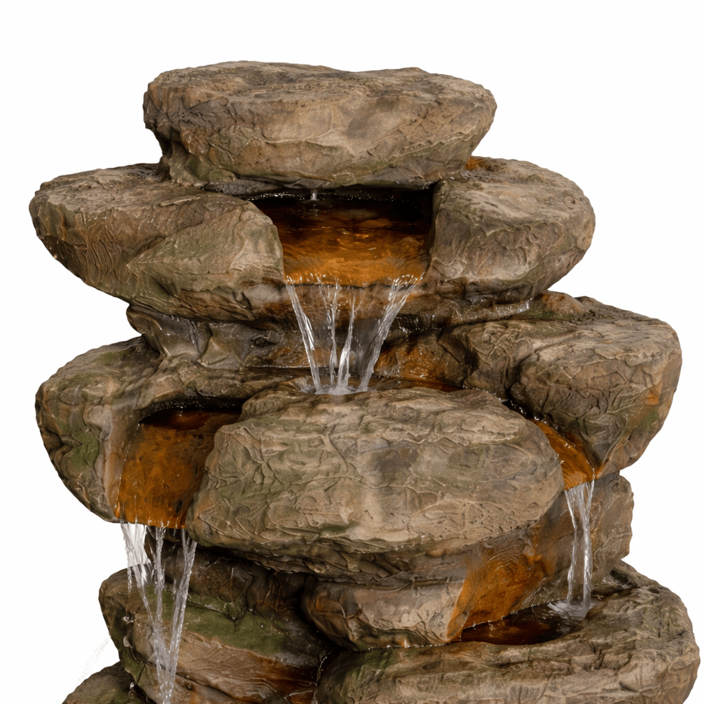 Gardening  -  Mossley Rockfalls Colour Changing Water Feature  -  60014433