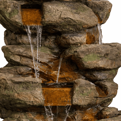 Gardening  -  Mossley Rockfalls Colour Changing Water Feature  -  60014433