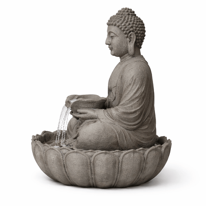 Gardening  -  Sitting Buddha Water Feature - Grey/Black  -  60014439