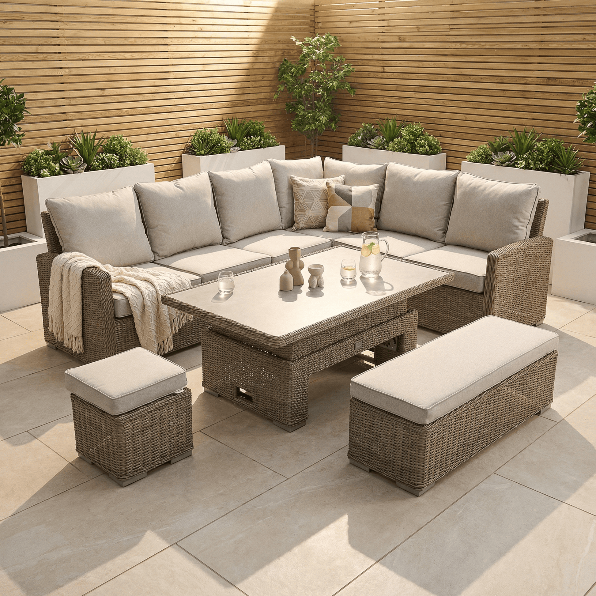 Gardening  -  Monaco Adjustable Table Garden Set - Natural  -  60014491