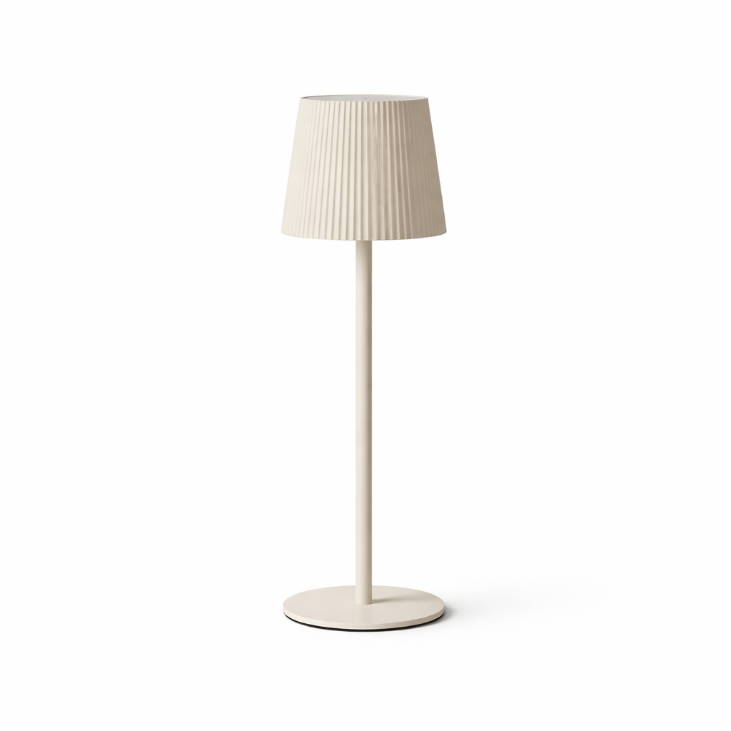 Lights  -  Beige Pleated Table Lamp - 10 x 36cm  -  60014496
