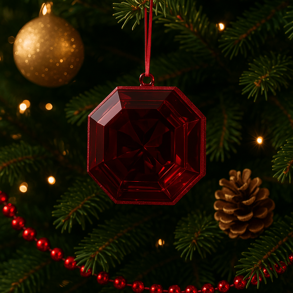 Christmas  -  Square Burgundy Box Jewel - 15.5cm  -  60039448