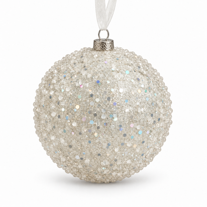 Silver Ball with Bead & Sequin Design - 15cm