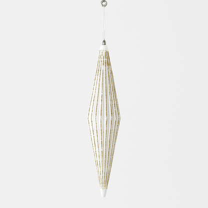 Christmas  -  Gold Shuttle with Gold and White Glitter - 33cm  -  60039457