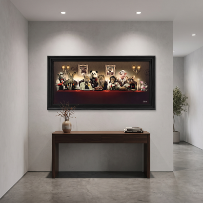 60064448 Animal Banquet Painting - 78 x 155cm