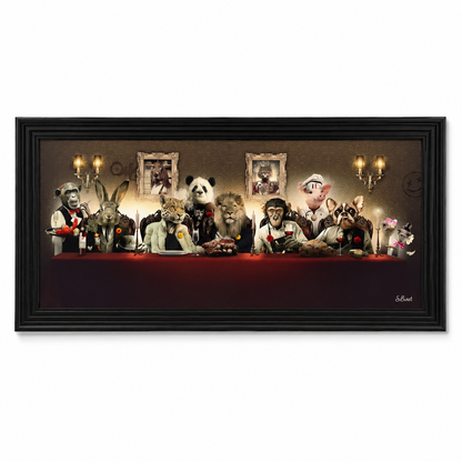 60064448 Animal Banquet Painting - 78 x 155cm