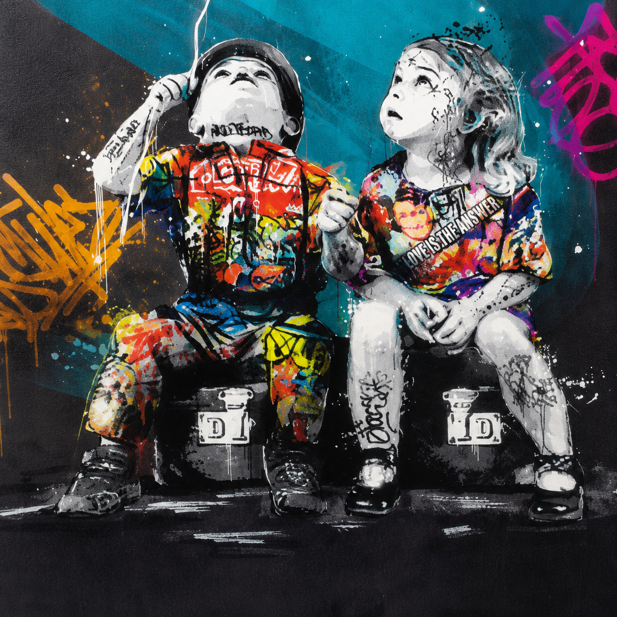 60064455 Love No War Painting - 75 x 105cm