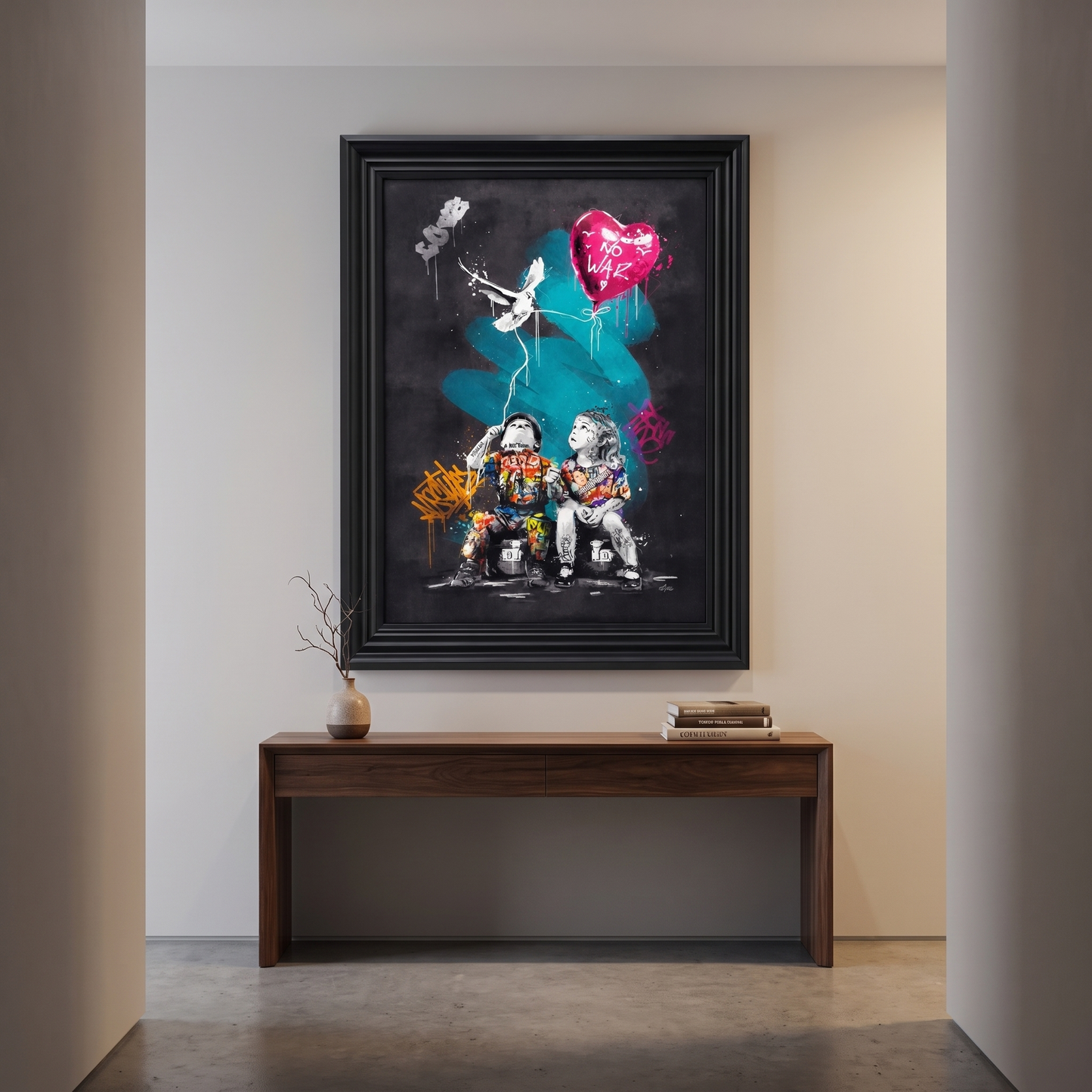 60064455 Love No War Painting - 75 x 105cm
