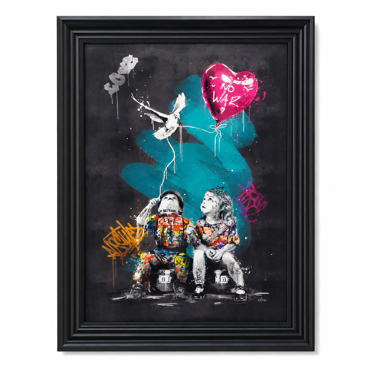 60064455 Love No War Painting - 75 x 105cm
