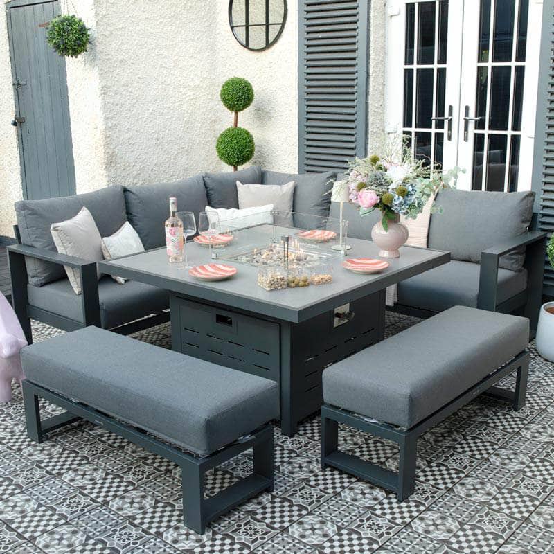 Gardening  -  Weatherking Arlo Firepit Corner Set  -  60064468