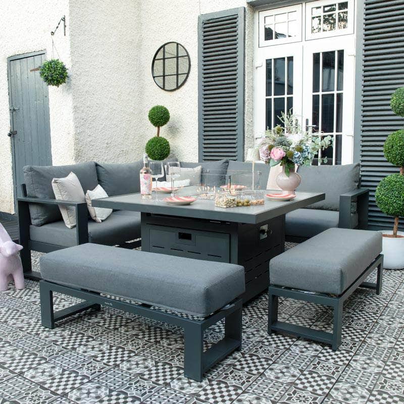 Gardening  -  Weatherking Arlo Firepit Corner Set  -  60064468