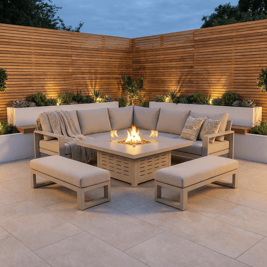 Gardening  -  Drift Natural Frame Corner Firepit Set  -  60064469