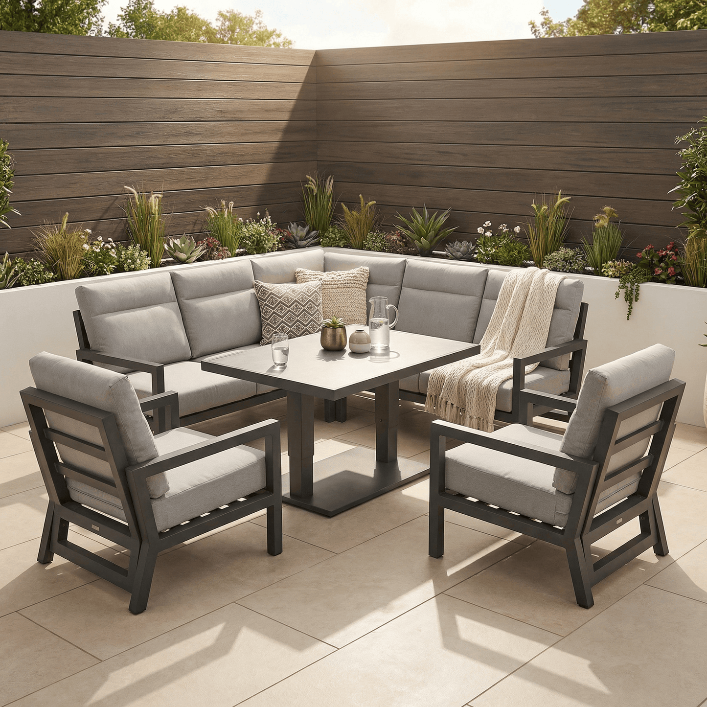 Gardening  -  Onyx Rise & Fall Corner Garden Set  -  60089867