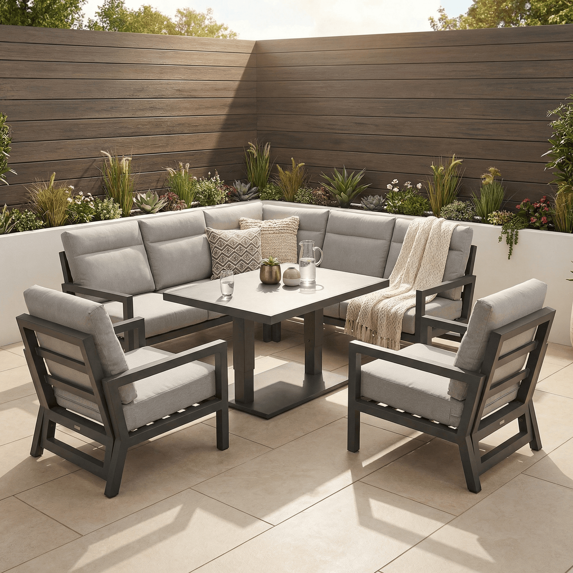 Gardening  -  Onyx Rise & Fall Corner Garden Set  -  60089867