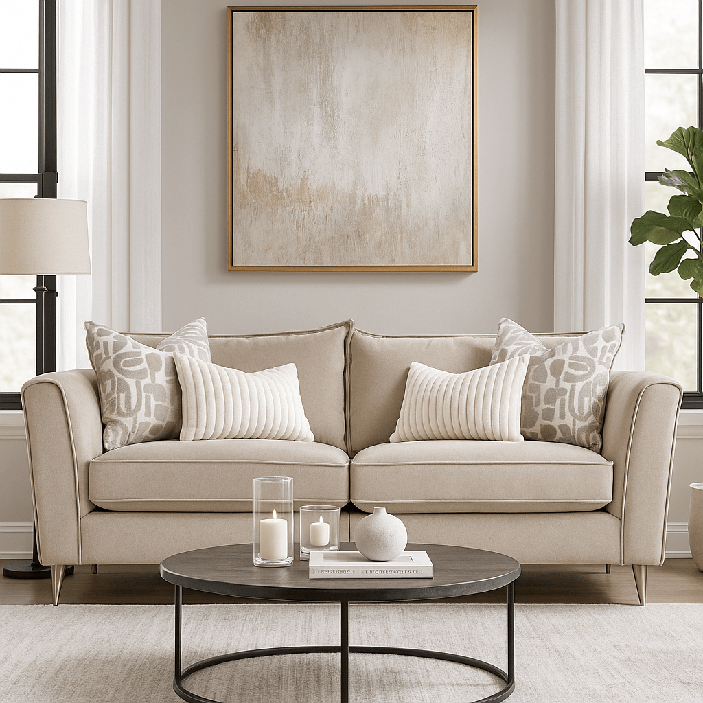 Furniture  -  Rochelle 4 Seater Sofa - Cream  -  60089941