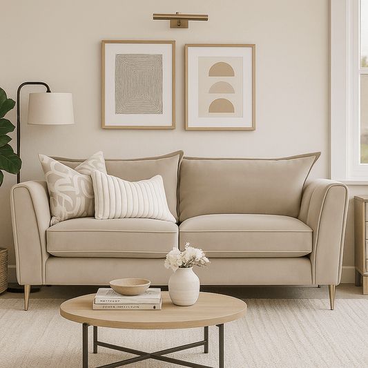 Furniture  -  Rochelle 3 Seater Sofa - Cream  -  60089942