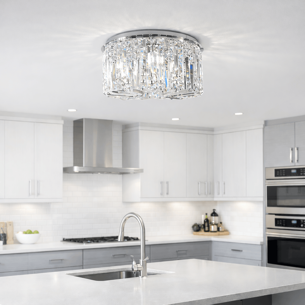Lights  -  Hamburg 5 Light Flush Ceiling Light - Chrome  -  60115419