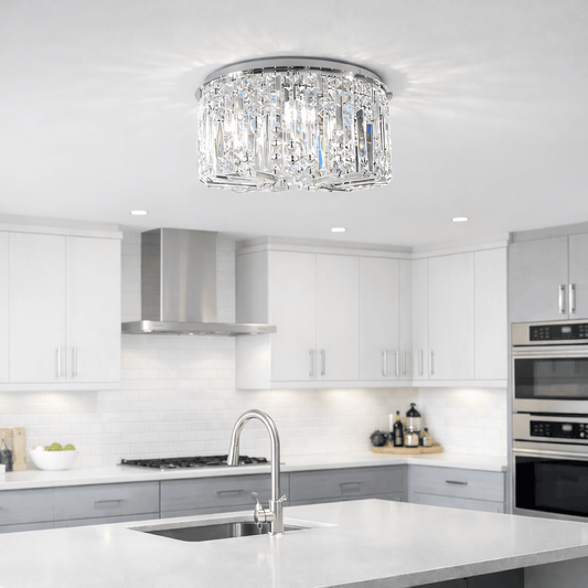 Lights  -  Hamburg 5 Light Flush Ceiling Light - Chrome  -  60115419