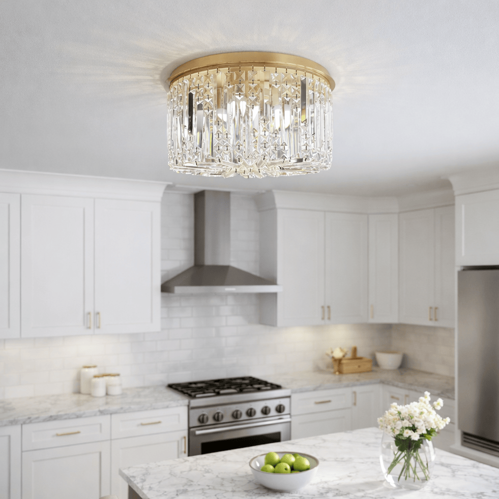 Lights  -  Hamburg 5 Light Flush Ceiling Light - Gold  -  60115420