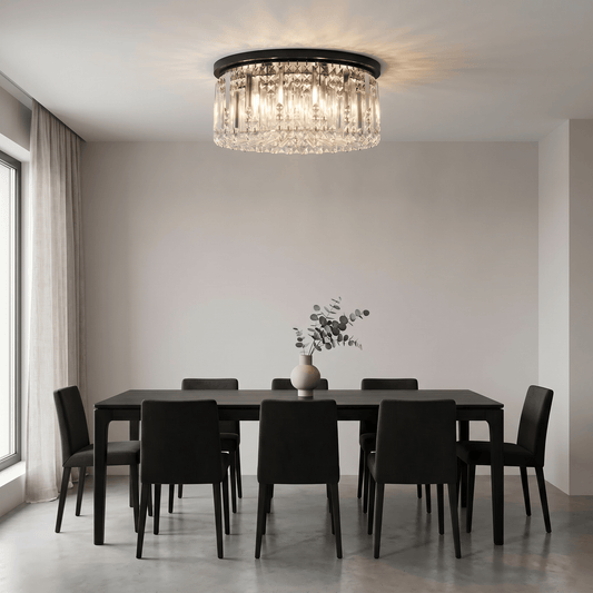 Lights  -  Hamburg 8 Light Flush Ceiling Light - Black  -  60115421