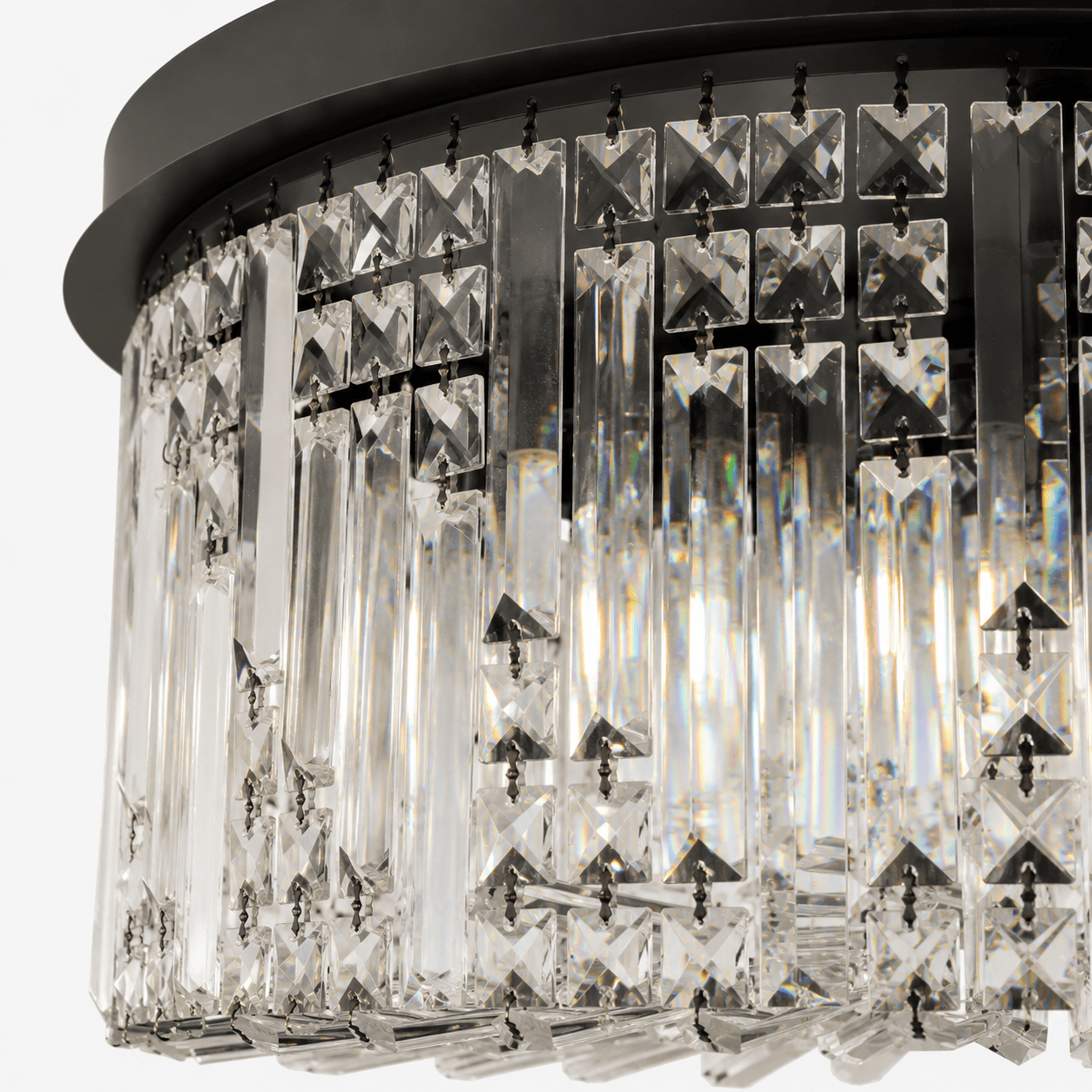 Lights  -  Hamburg 8 Light Flush Ceiling Light - Black  -  60115421
