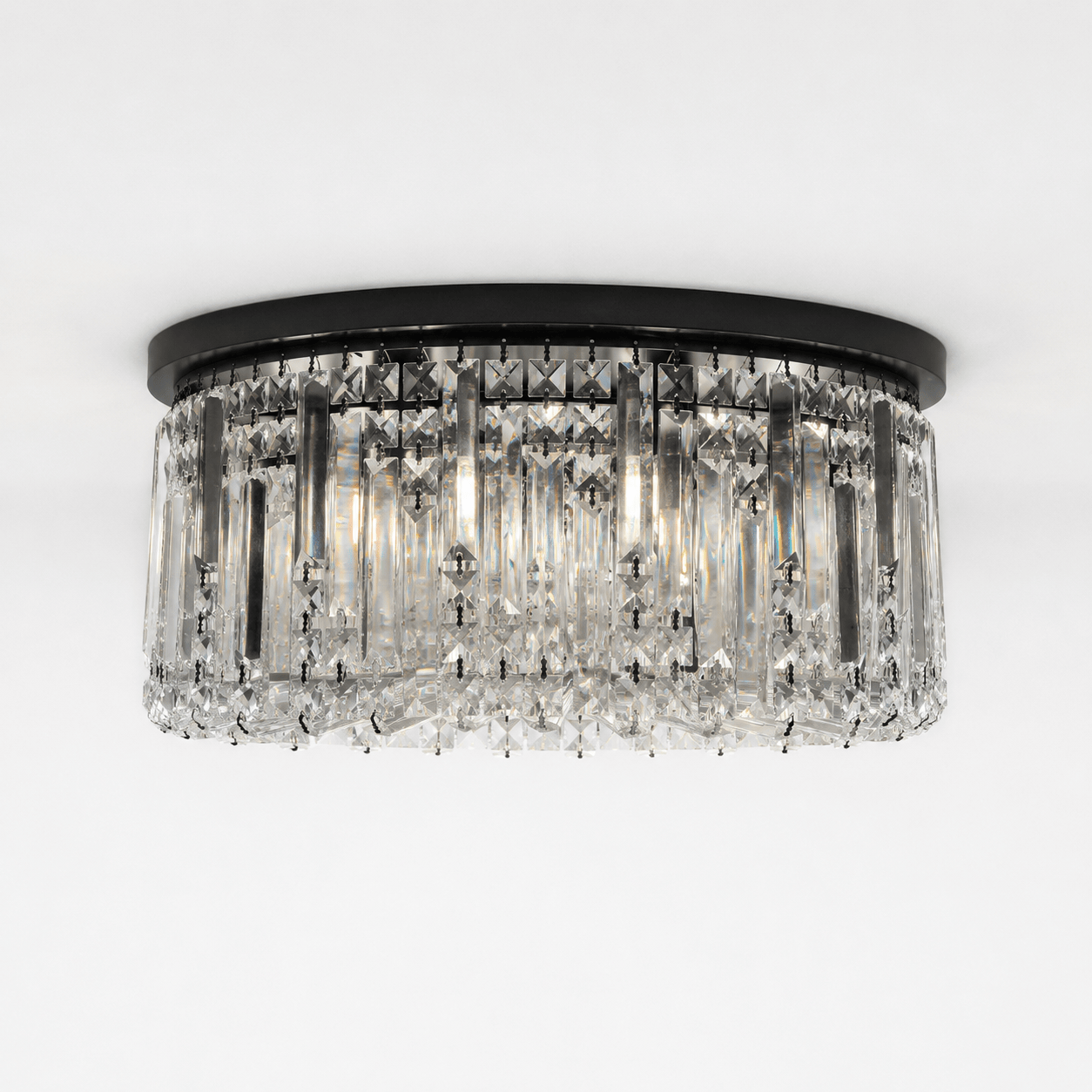 Lights  -  Hamburg 8 Light Flush Ceiling Light - Black  -  60115421