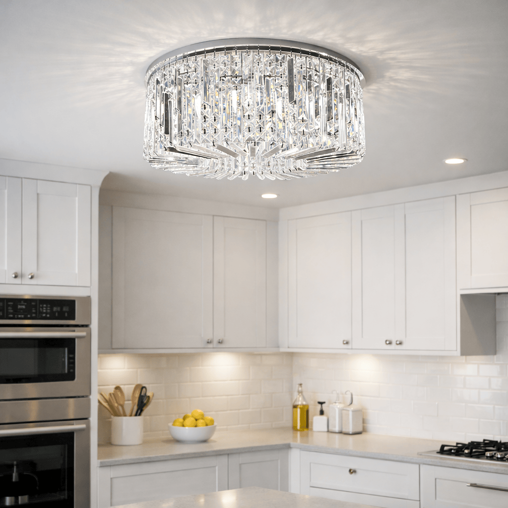 Lights  -  Hamburg 8 Light Flush Ceiling Light - Chrome  -  60115422
