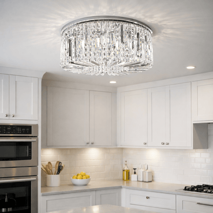 Lights  -  Hamburg 8 Light Flush Ceiling Light - Chrome  -  60115422