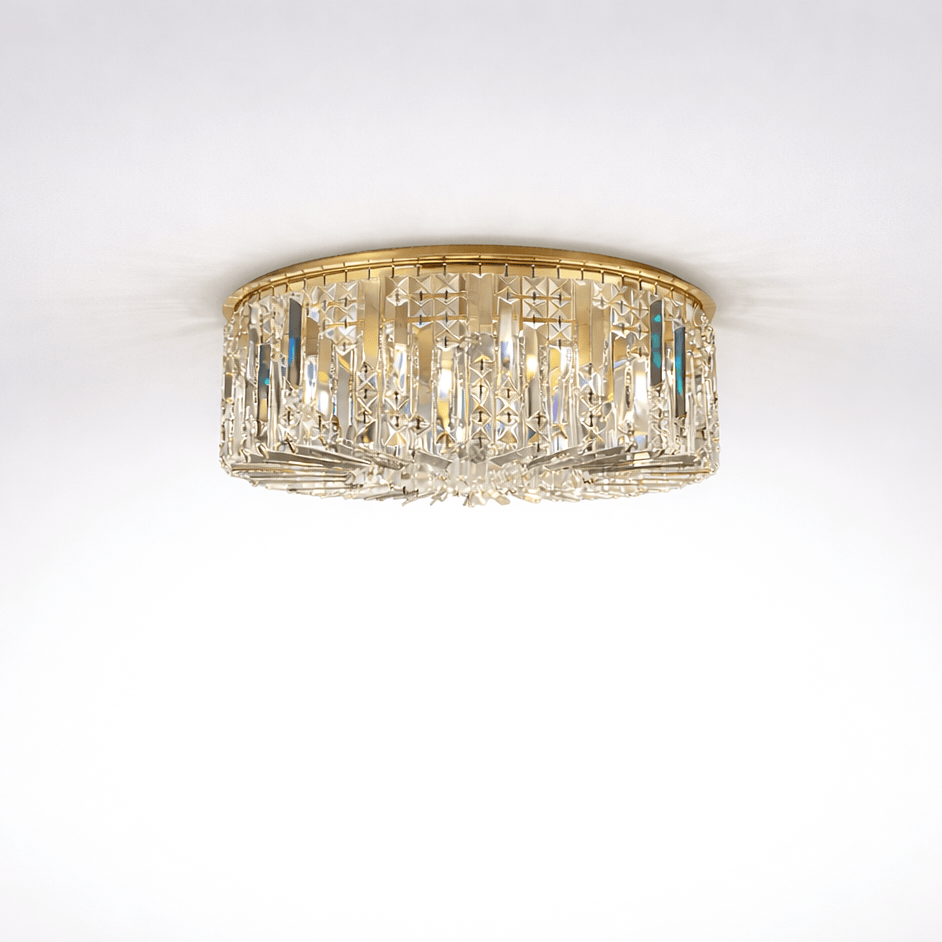 Lights  -  Hamburg 8 Light Flush Ceiling Light - Gold  -  60115423