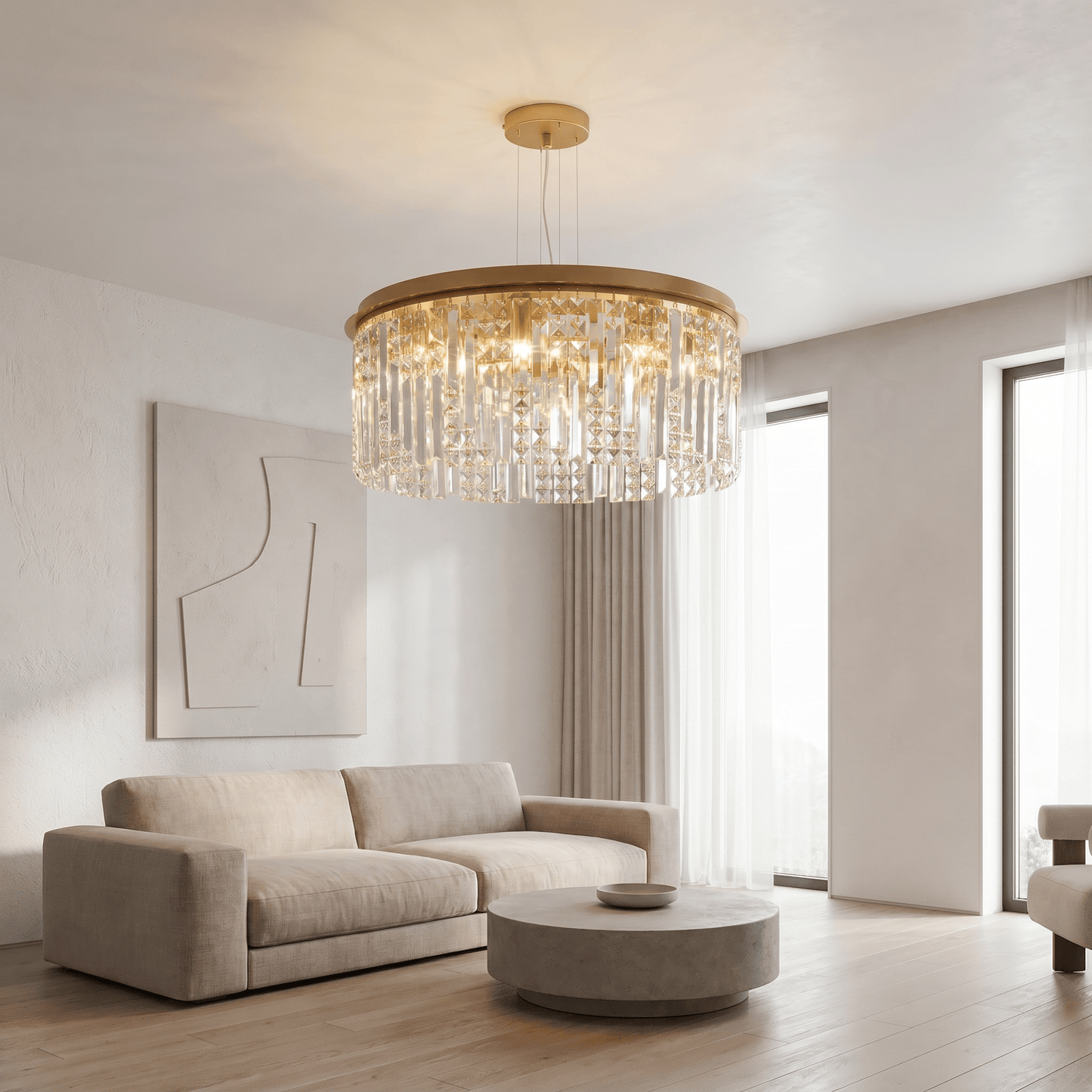 Lights  -  Frankfurt 8 Light Pendant Ceiling Light - Gold  -  60115425