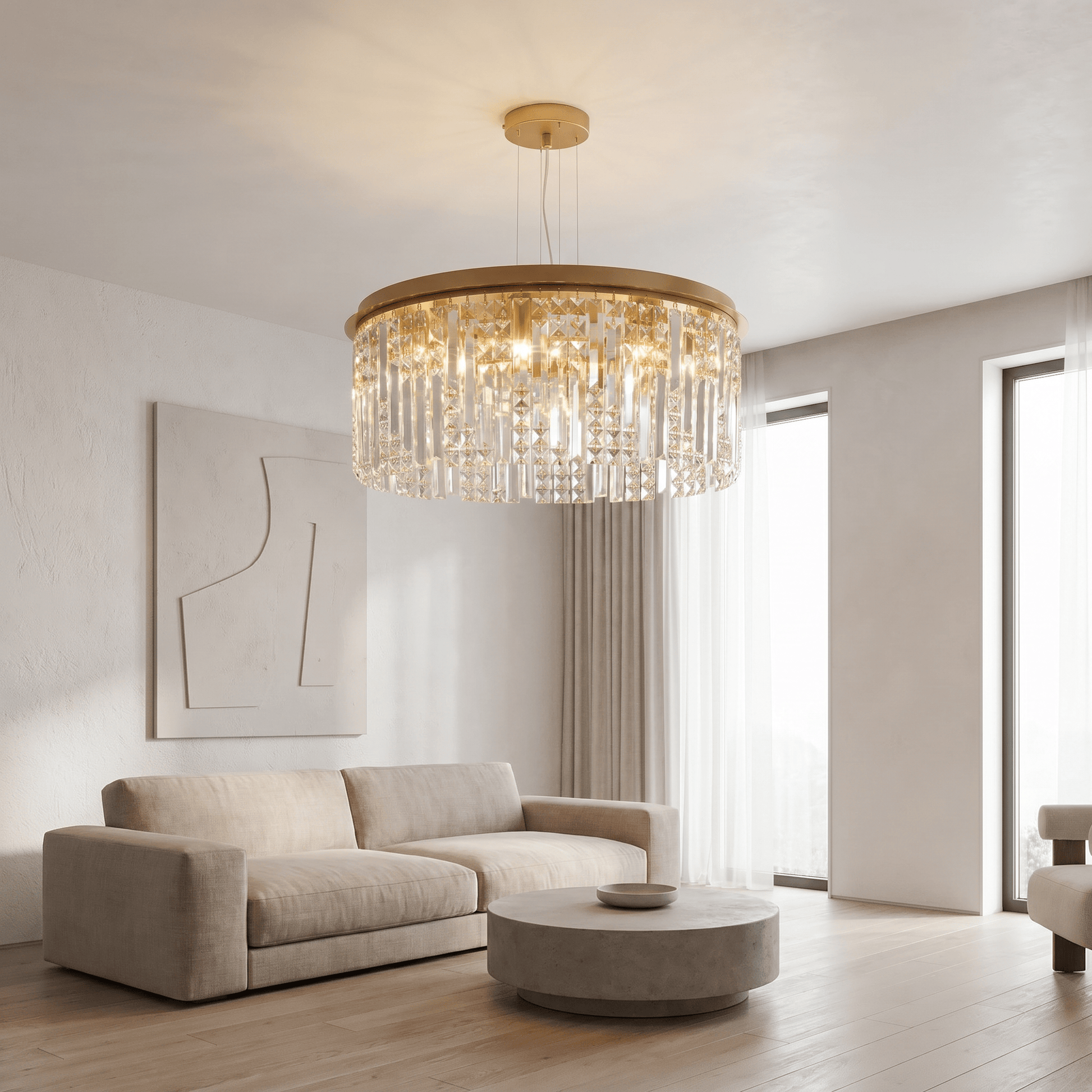 Lights  -  Frankfurt 8 Light Pendant Ceiling Light - Gold  -  60115425