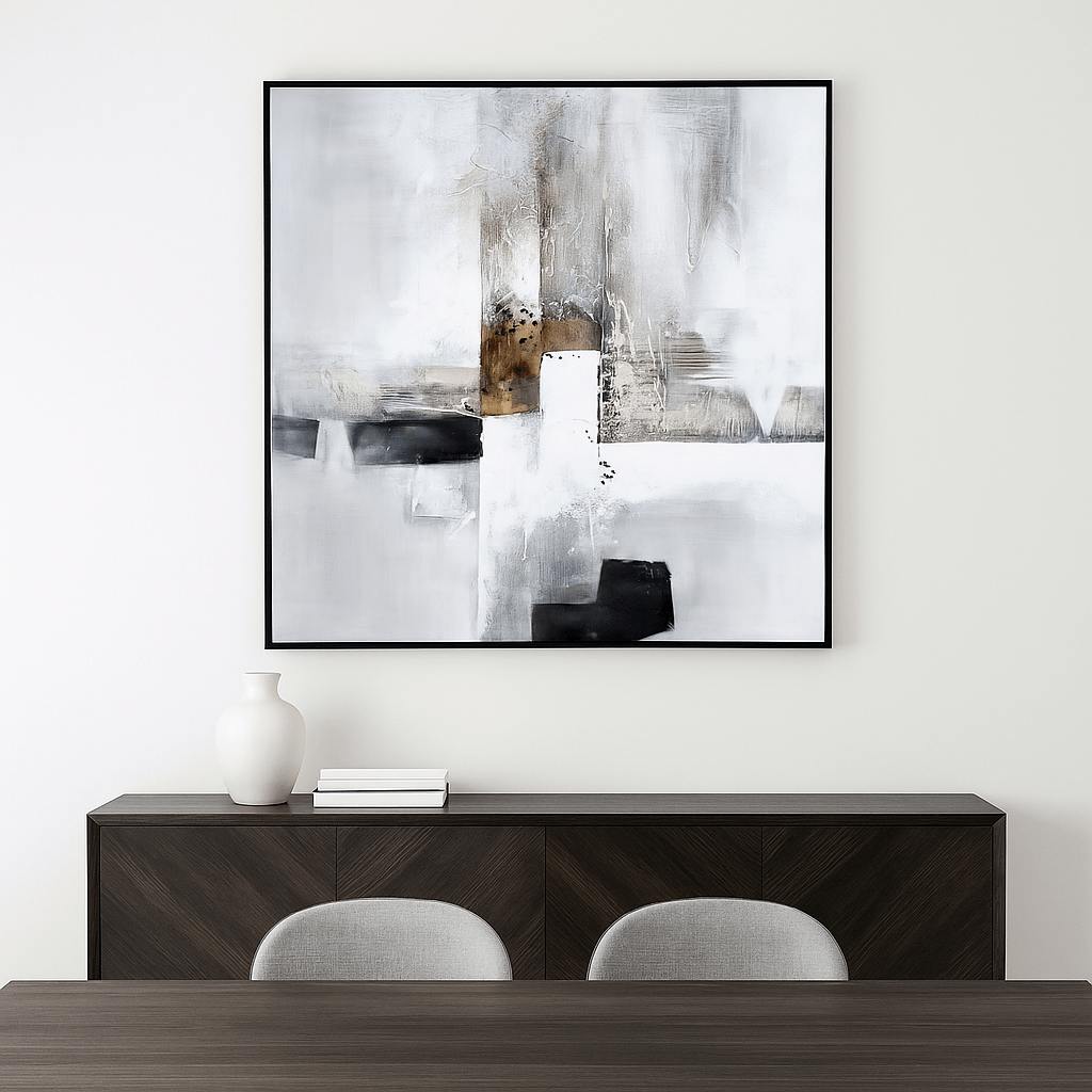 Pictures  -  Charcoal Drift Abstract Framed Picture -  60115426