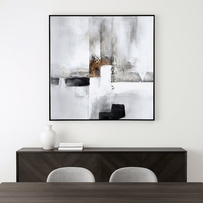 Pictures  -  Charcoal Drift Abstract Framed Picture -  60115426