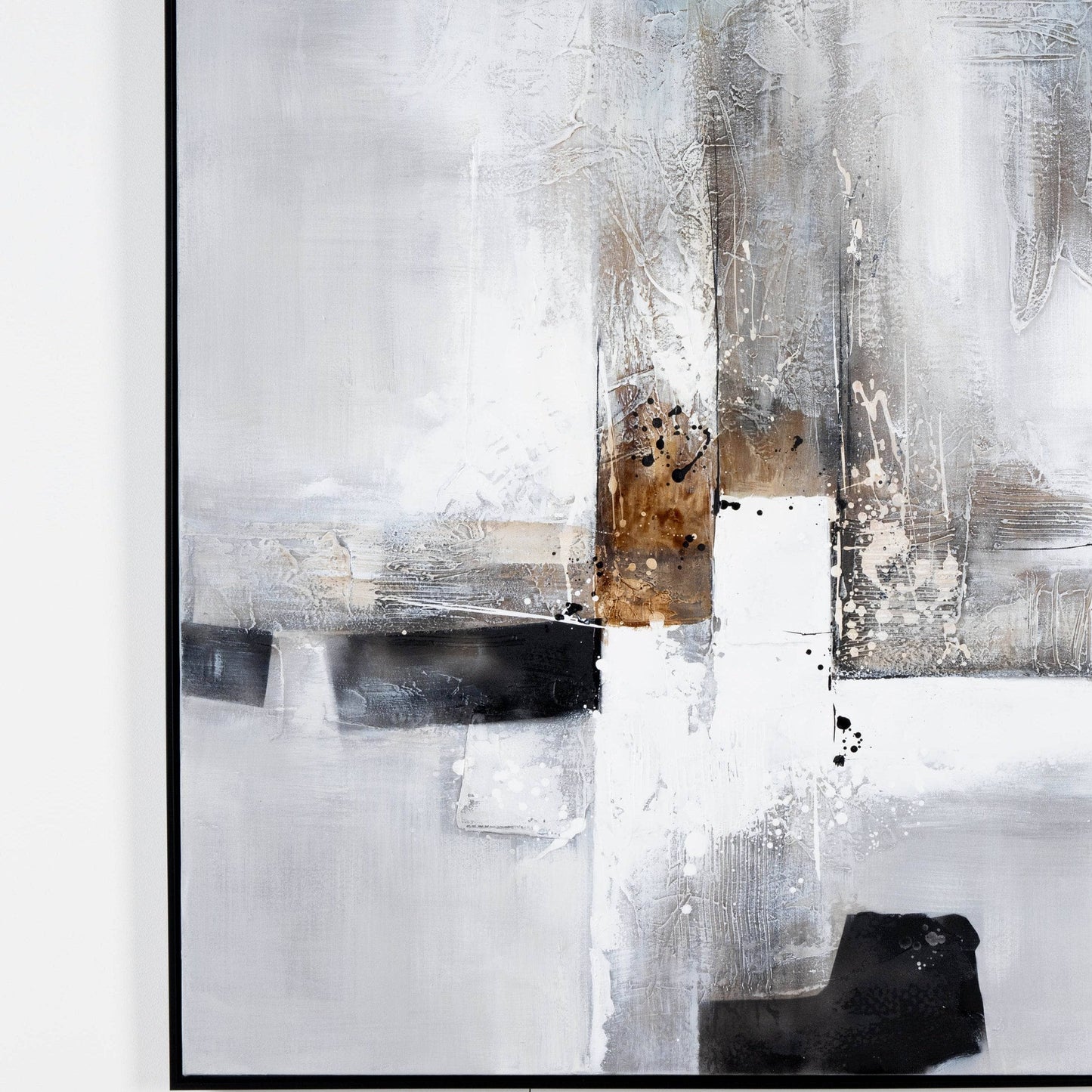 Pictures  -  Charcoal Drift Abstract Framed Picture -  60115426