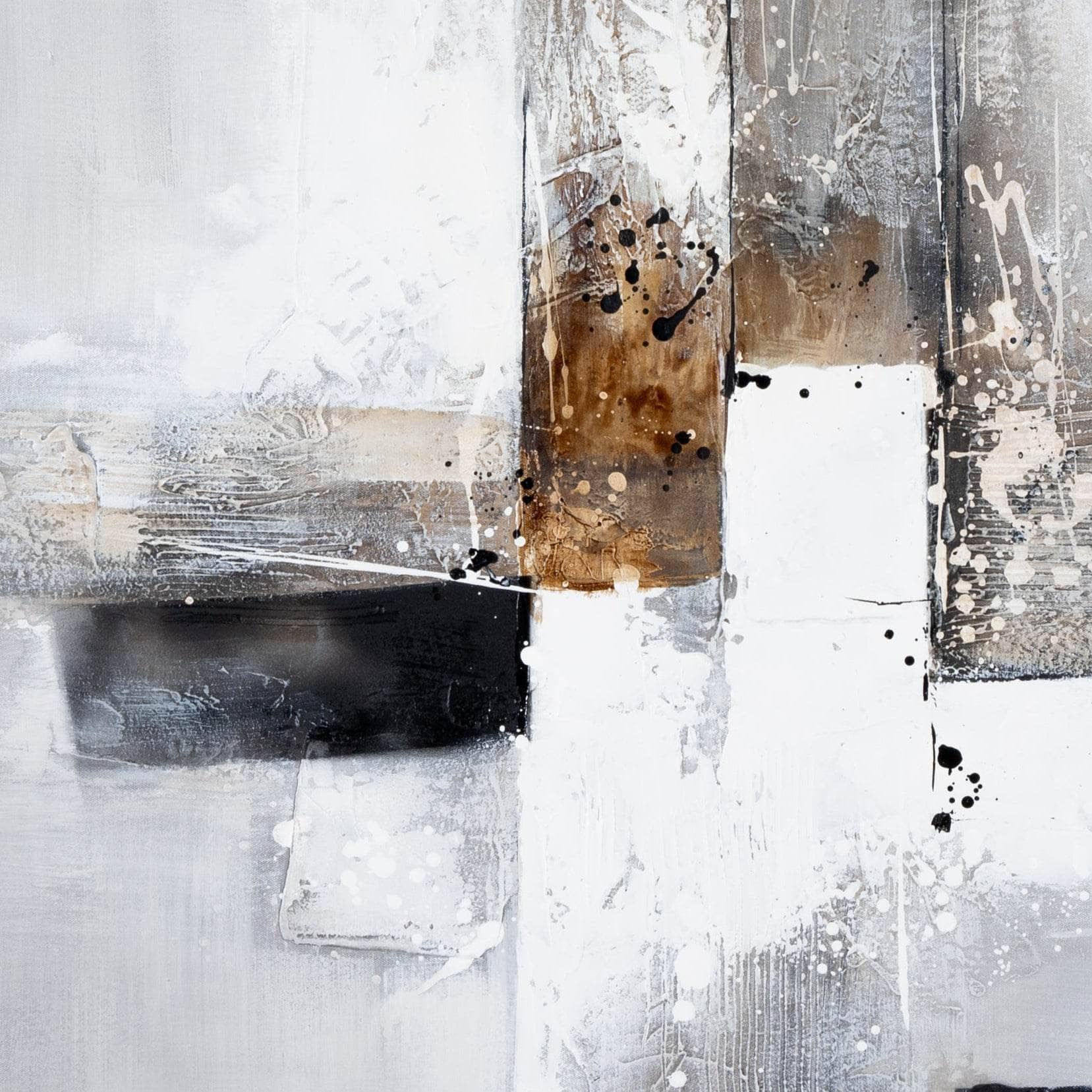 Pictures  -  Charcoal Drift Abstract Framed Picture -  60115426