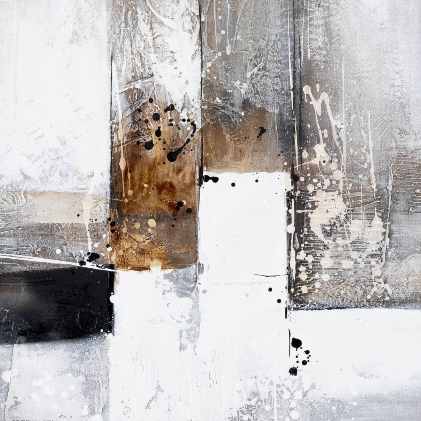 Pictures  -  Charcoal Drift Abstract Framed Picture -  60115426